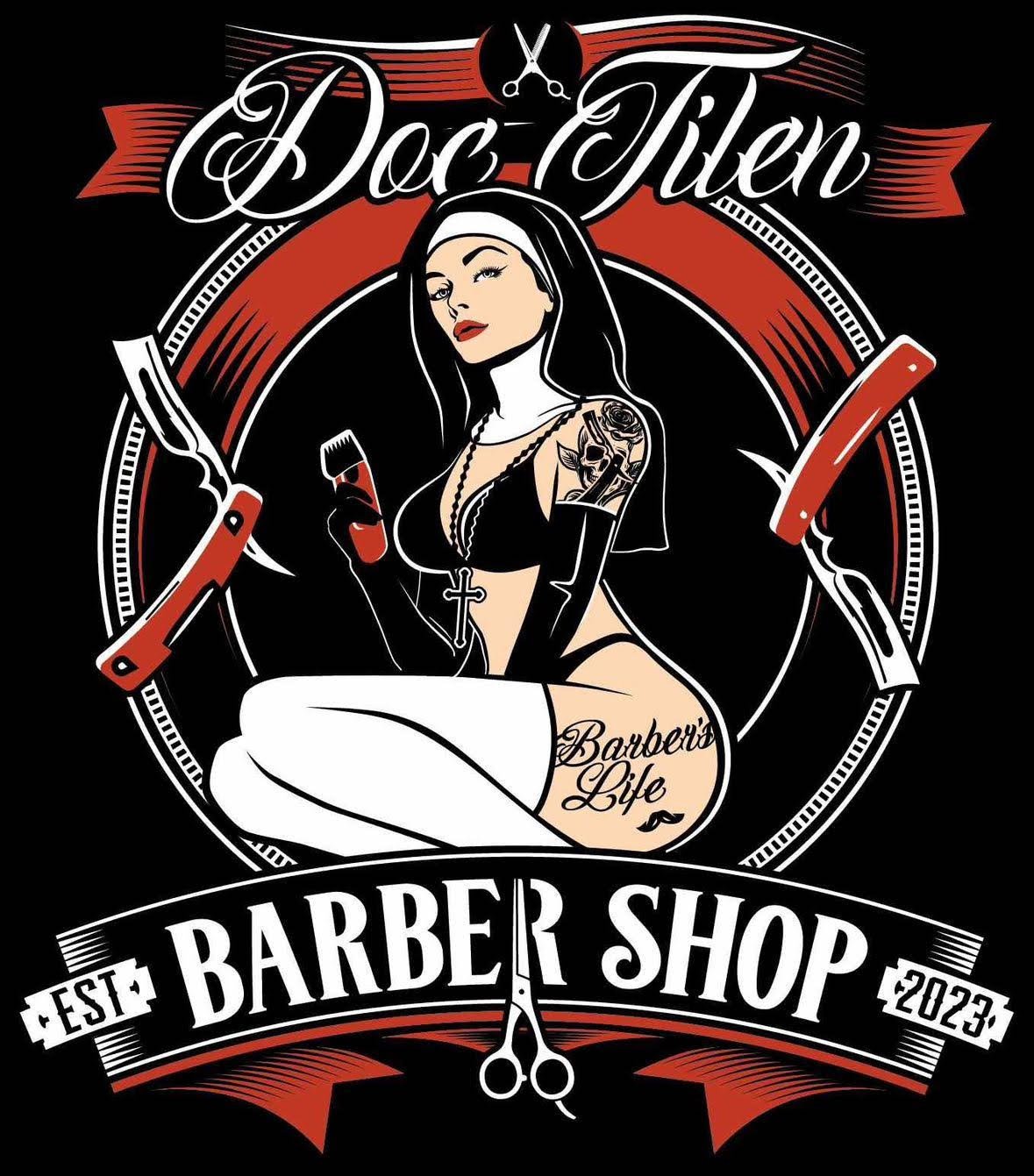 Logo brivnice Doc Tilen Barber Shop, est. 2023
